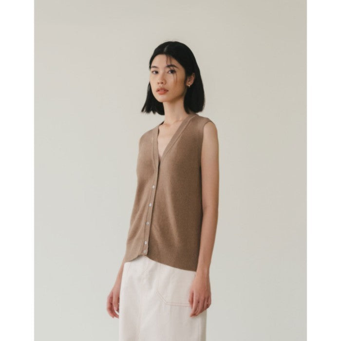 CHERIE - ESME VEST MOCCA