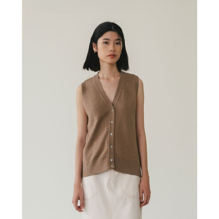 CHERIE - ESME VEST MOCCA