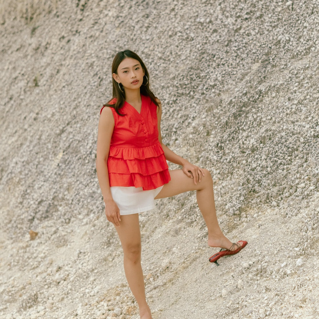 Lolliestory Carmie Cotton Peplum Top