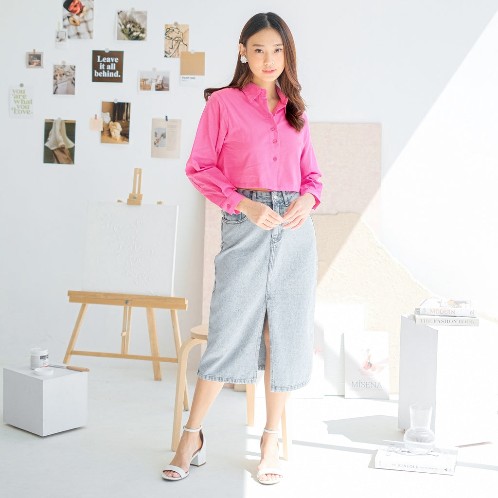 Lolliestory Callie Long-Slevees Crop Top