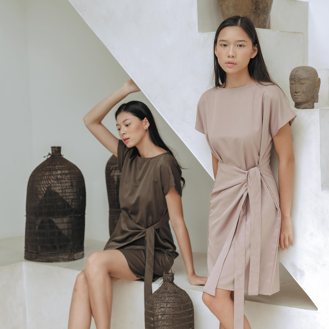 Lolliestory Browny Simple Midi Dress - Lolliestory