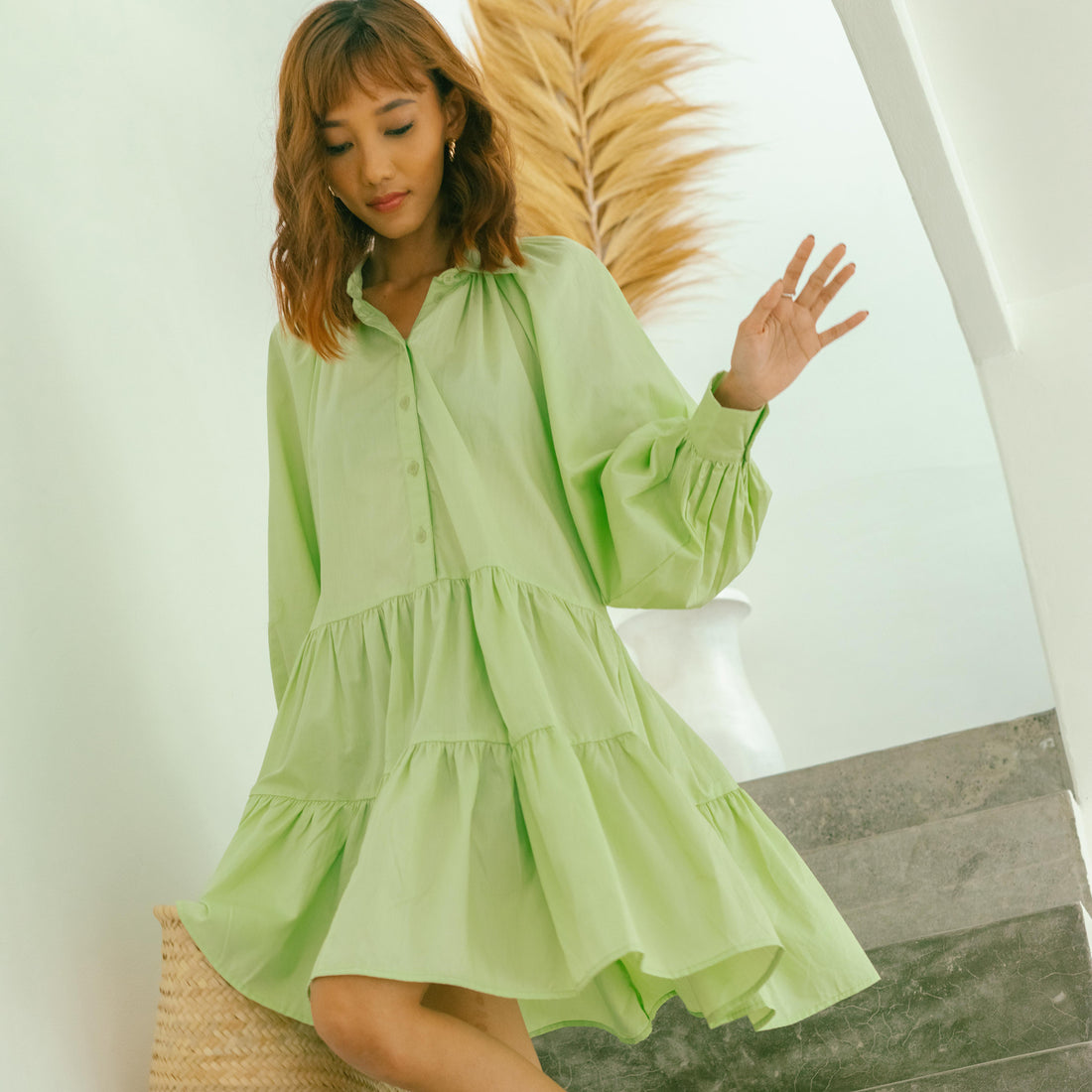 Josie Long-sleeves Mini Dress - Lolliestory